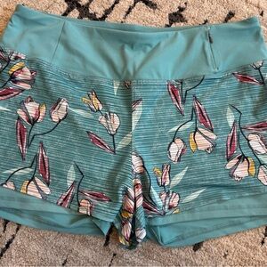 CALIA by Carrie Underwood Teal Floral Athletic Shorts
